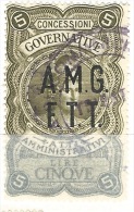 MARCA DA BOLLO REVENUE - TRIESTE AMG  FTT - ATTI AMMINISTRATIVI LIRE  5 - Revenue Stamps