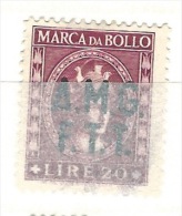 MARCA DA BOLLO REVENUE - TRIESTE AMG FTT  - LIRE 20 - Fiscaux