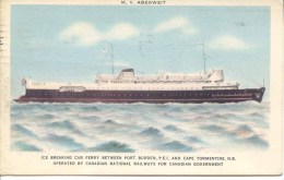 CANADA - MV ABEGWEIT - ICE BREAKING CAR FERRY From PEI To NOVA SCOTIA 1950 - Sonstige & Ohne Zuordnung