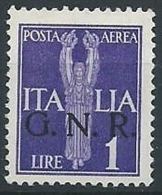 1944 RSI GNR VERONA POSTA AEREA 1 LIRA MNH ** - ED856-4 - Correo Aéreo