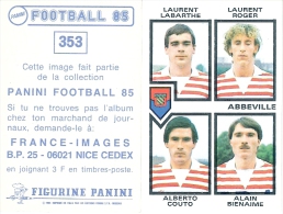 Image PANINI FOOTBALL 85 - N° 353 - ABBEVILLE - Other & Unclassified