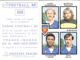 Image PANINI FOOTBALL 85 - N° 355 - ABBEVILLE - Other & Unclassified