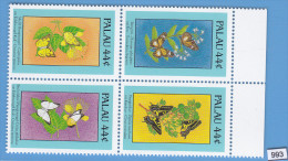 PALAU 1988; Mi: 221 - 224; MNH; Butterflies, Insects - Mariposas