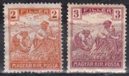 HUNGARY, 1916, Harvesting Wheat, Sc. 108-109 - Unused Stamps