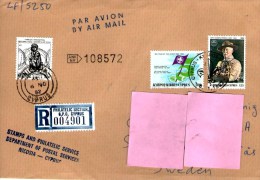 Chypre 1982  - Postage Used Registered Air Mail Cover - Brieven En Documenten