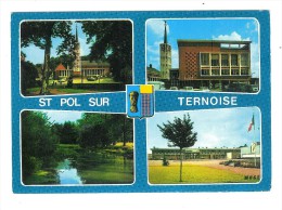 SAINT POL SUR TERNOISE - Eglise - Hôtel De Ville - La Ternoise - La Gare - Saint Pol Sur Ternoise