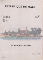 Mali 1998 Y&T 1285. Dessin Original. Série Courante, La Grande Mosquée De Mopti, Ou Mosquée De Komoguel - Mosquées & Synagogues