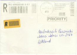 AUSTRIA - ÖSTERREICH - 2012 - Bar Freigemacht Postage Paid - Viaggiata Da Linz, Donau Per Adazi, Riga - Used Stamps