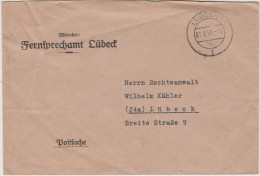 GERMANIA - GERMANY - Deutschland - ALLEMAGNE - 1951 - Fernsprechamt Lübeck - Postsache- Viaggiata Da Lübeck Per Lübeck - Cartas & Documentos