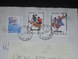 LETTRE POLOGNE POLAND POLSKA POLEN AVEC YT 3268 3284 3285 - PERE NOEL SANTA CLAUS - DANSE FOLKLORIQUE - SIEDLCE - - Lettres & Documents