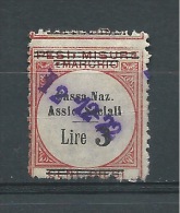 MARCA DA BOLLO- REVENUE - MARCHE  PER CASSA NAZ.ASSIC.SOCIALI LIRE 3 SU CENT.DIECI - Revenue Stamps