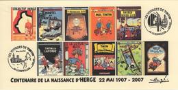 FRANCE 2007 N°47 Albums Fictifs + 2 Cachets Premier Jour FDC TINTIN KUIFJE TIM HERGE GUEBWILLER - Hergé