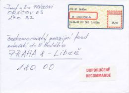 Czech Rep. / APOST (2000) 270 32 Oracov (R-letter) Tariff: 14,40 CZK; Label "RECOMMANDE" (A08004) - Covers & Documents