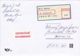 Czech Rep. / APOST (2002) 538 32 Uhretice (R-letter) Tariff: 14,40 CZK; Label "RECOMMANDE" (A08008) - Brieven En Documenten