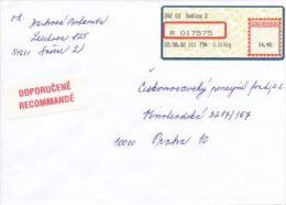 Czech Rep. / APOST (2002) 342 03 Susice 3 (R-letter) Tariff: 14,40 CZK; Label "RECOMMANDE" (A08033) - Storia Postale