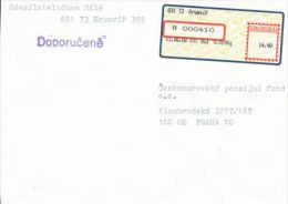 Czech Rep. / APOST (2002) 691 73 Krumvir (R-letter) Tariff: 14,40 CZK; Postmark "Doporucene" (A08050) - Brieven En Documenten