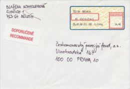 Czech Rep. / APOST (2002) 753 64 Belotin (R-letter) Tariff: 14,40 CZK; Label "RECOMMANDE" (A08065) - Lettres & Documents