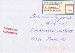 Czech Rep. / APOST (2002) 370 08 Ceske Budejovice 8 (R-letter) Tariff: 14,40 CZK; Label "RECOMMANDE" (A08077) - Brieven En Documenten