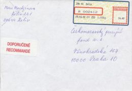 Czech Rep. / APOST (2002) 394 44 Zeliv (R-letter) Tariff: 14,40 CZK; Label "RECOMMANDE" (A08091) - Brieven En Documenten