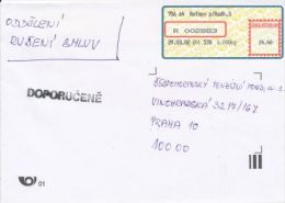 Czech Rep. / APOST (2002) 756 64 Roznov P/Radh.3 (R-letter) Tariff: 14,40 CZK; Postmark "DOPORUCENE" (A08092) - Lettres & Documents