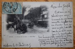 06 : Nice - L'Avenue De La Gare - Animée : Attelages - Type Précurseur 1905 - (n°2672) - Schienenverkehr - Bahnhof