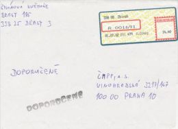 Czech Rep. / APOST (2002) 338 08 Zbiroh (R-letter) Tariff: 14,40 CZK; Postmark "DOPORUCENE" (A08126) - Cartas & Documentos