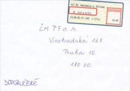 Czech Rep. / APOST (2002) 417 52 Hostomice N. Bilinou (R-letter) Tariff: 14,40 CZK (A08135) - Lettres & Documents