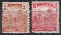 HUNGARY, 1919-1920, Harvesting Wheat, Sc. 174,85 - Unused Stamps