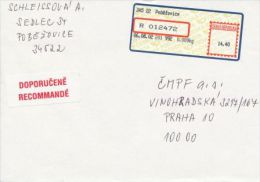 Czech Rep. / APOST (2002) 345 22 Pobezovice (R-letter) Tariff: 14,40 CZK; Label "RECOMMANDE" (A08153) - Brieven En Documenten