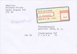 Czech Rep. / APOST (2002) 512 36 Horni Branna (R-letter) Tariff: 14,40 CZK; Postmark "Doporucene" (A08160) - Covers & Documents