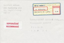 Czech Rep. / APOST (2002) 687 61 Vlcnov / 687 61 VLCNOV (R-letter) Tariff: 14,40 CZK; Label "RECOMMANDE" (A08178) - Briefe U. Dokumente