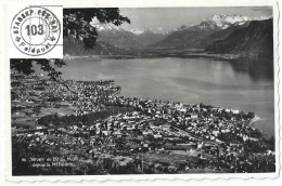 AK  Vevey Et Dts Du Midi Depuis Le Mt Pélerin  (Feldpost)         1945 - Postmarks