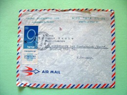 Israel 1961 Cover To Germany - Jet Plane And 9 Anniv. - Cartas & Documentos