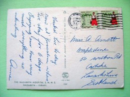 Israel 1965 Postcard "Nazareth Hospital" To Scotland U.K. - Camels Turkish Mailman And Caravan - Briefe U. Dokumente