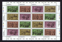 1990  50th World War II  Anniversary   Sc 1298-1301 Se-tenant MNH Complete Sheet Of 16 With Inscriptions - Hojas Completas