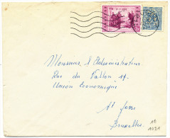 1957 Brief Van Leuven 1 Naar Bruxelles Met PZ 1021 Zie Scan(s) - Storia Postale