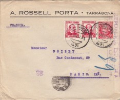 1937, LETTRE ESPAGNE,  CENSURA REPUBLICA 23, TARRAGONA Pour PARIS,  /3357 - Marques De Censures Républicaines