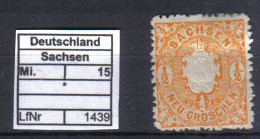 Sachsen, Mi. 15 * - Saxe