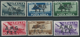 1947 TRIESTE A POSTA AEREA DEMOCRATICA 6 VALORI MH * - ED901 - Airmail