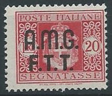 1947 TRIESTE A SEGNATASSE 20 LIRE MH * - ED902 - Strafport