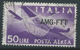 1949-52 TRIESTE A USATO POSTA AEREA CAMPIDOGLIO 50 LIRE - ED913 - Poste Aérienne