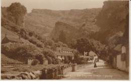 Cheddar Gorge UK, Village Lane, Lion Rock, C1900s/10s Vintage Judges' Real Photo Postcard - Cheddar