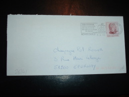 LETTRE POUR FRANCE TP RAINIER 2,30F OBL.MEC. 9-2-1990 MONTE-CARLO + XXXe FESTIVAL INTERNATIONAL DE TELEVISION - Lettres & Documents