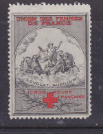 FRANCE VIGNETTE UNION DES FEMMES DE FRANCE DENTS COURTES NEUF AVEC CHARNIERE - Rotes Kreuz