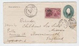 USA/UK COLUMBUS UPRATED PSE 1880 - Cartas & Documentos