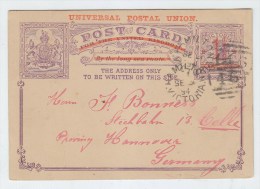 Victoria/Germany POSTAL CARD 1894 - Cartas & Documentos