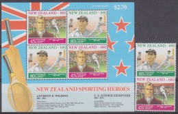 New Zealand 1992 Sporting Heroes 2v + M/s (17113) - Neufs