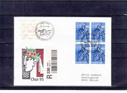 Suisse - Lettre De 1995 - Affranchissement Timbres D' Automates - Oblitération Chur Et Zürich - Schwing Und Alpenfest - Frankiermaschinen (FraMA)