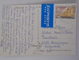 Nouvelle Zelande Carte De Raglan 1992 Pour Menzingen - Covers & Documents