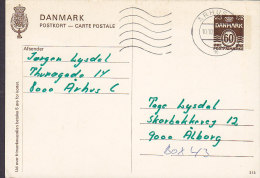 Denmark Postal Stationery Ganzsache Entier Wellenlinien (213) ÅRHUS 1972 To AALBORG (2 Scans) - Enteros Postales